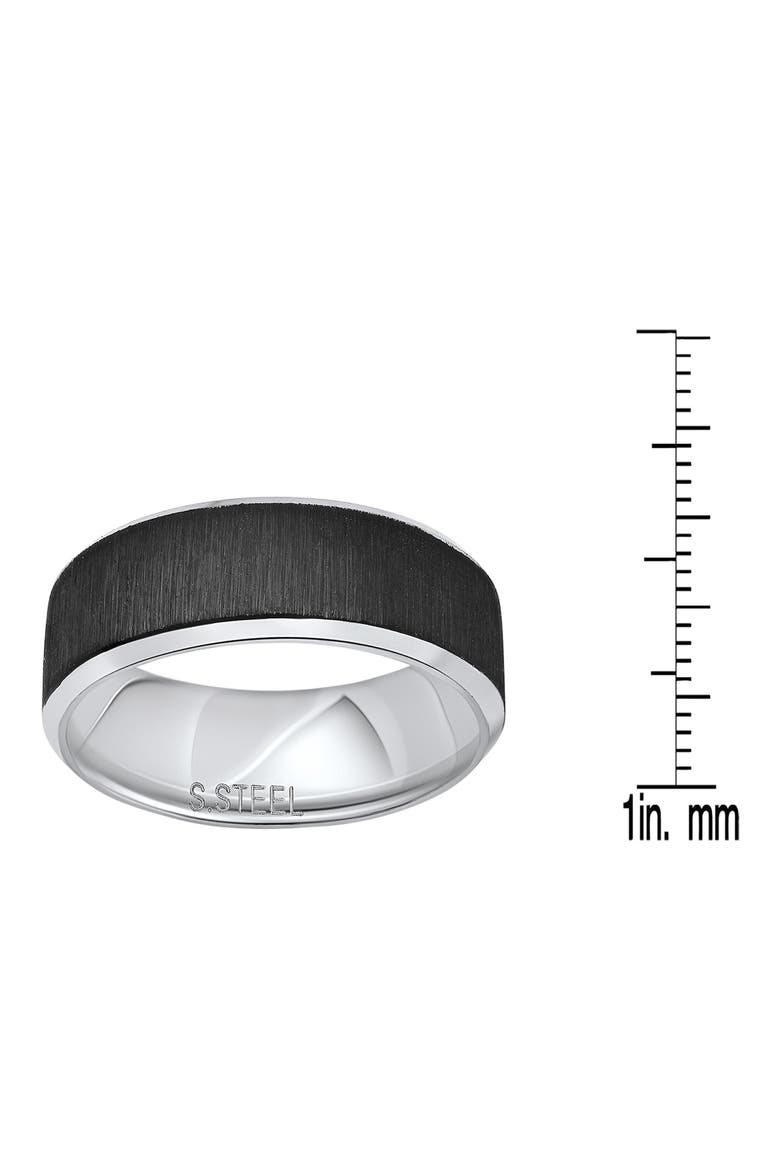 Two-Tone Brushed Wide Band Ring, Alternate, color, SILVER/ BLACK