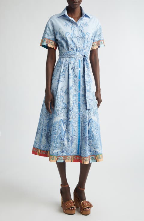 Short Sleeve Poplin Midi Shirtdress