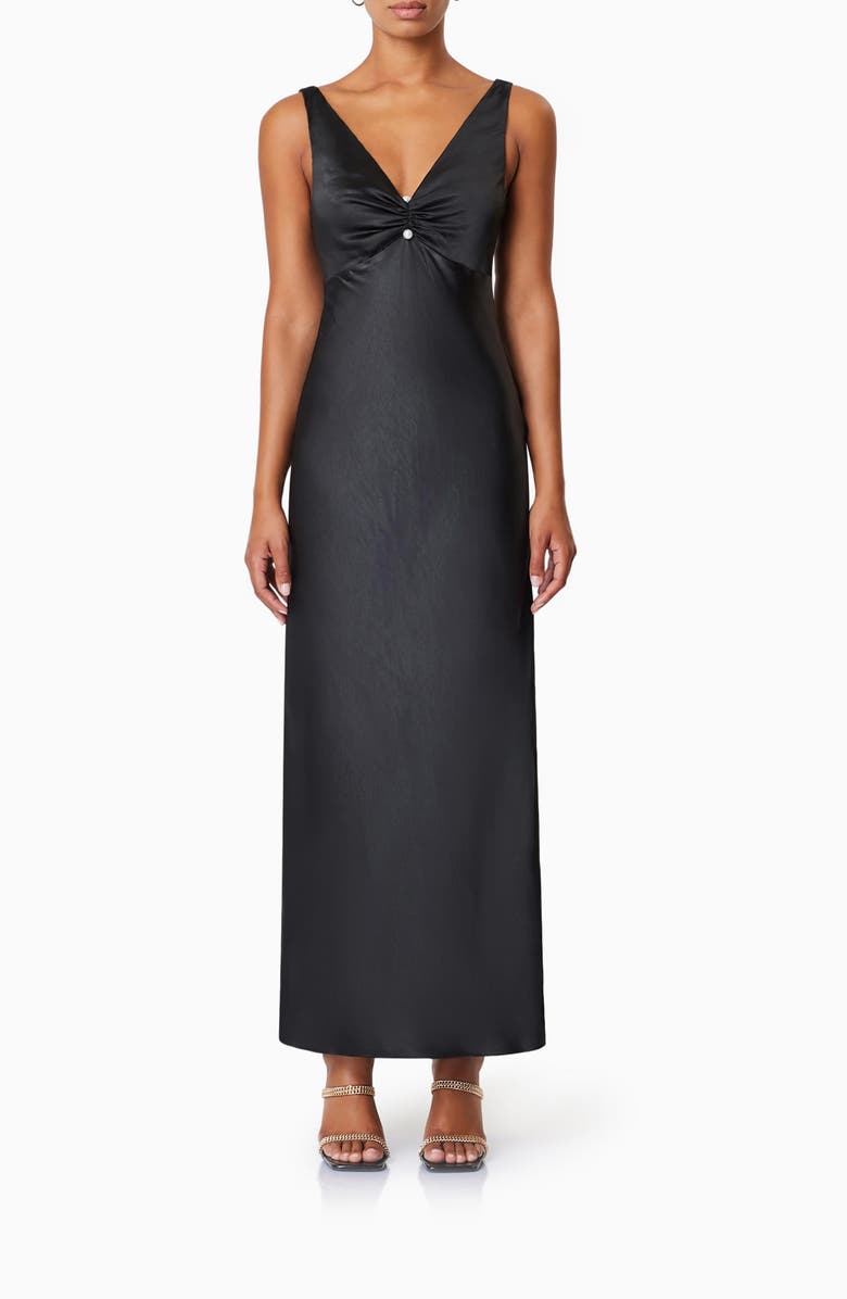 Elliatt Rendevous Sleeveless Satin Gown, Main, color,