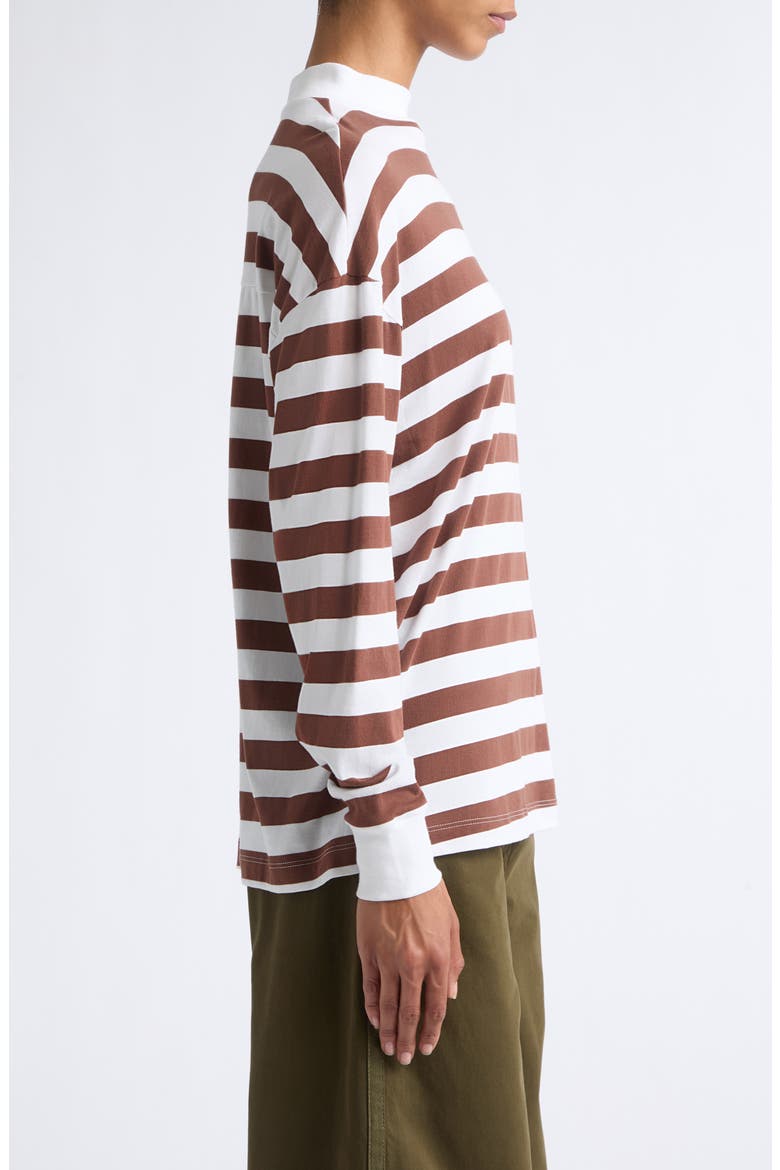 The Hockey Striped Cotton Tee, Alternate, color, BROWN RUGBY STRIPE