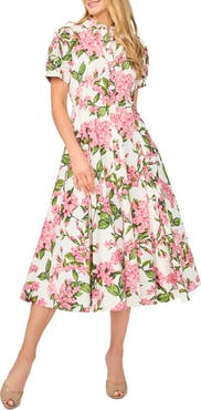 Ted Baker Violet Floral Cotton Midi Shirtdress