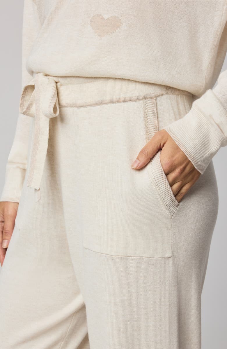 Splendid All the Love Tipped Knit Joggers, Alternate, color, Pale Oak Heather Ivory