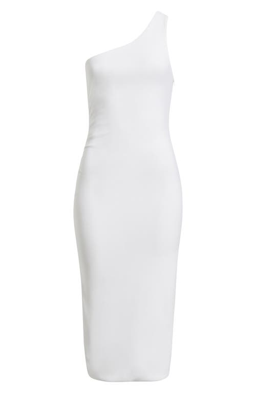 Open Edit One-shoulder Body-con Midi Dress In White