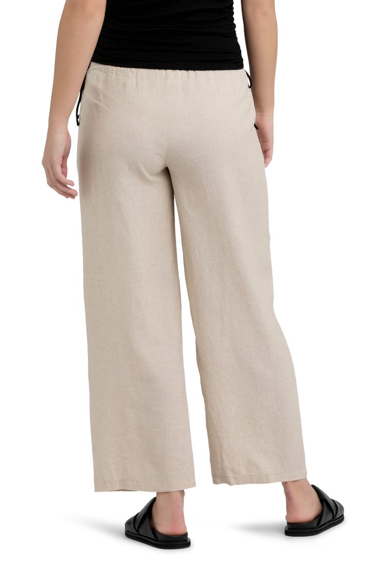 Indi Wide Leg Linen Pant, Alternate, color, NATURAL