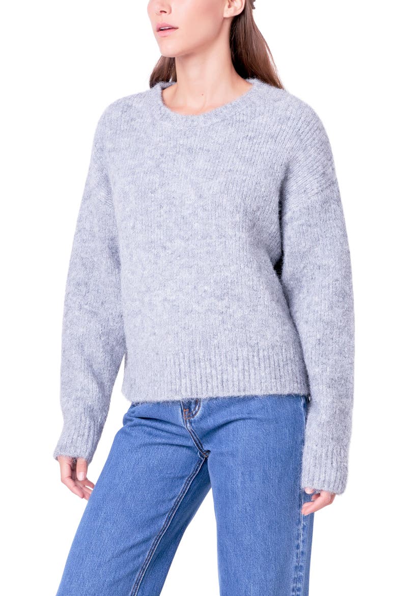 Rib Crewneck Sweater, Alternate, color, GREY