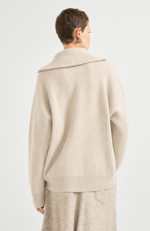 Brunello Cucinelli Cashmere English Rib Sweater In Brown
