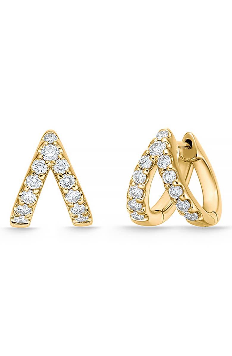 Mémoire Odessa Diamond Huggie Hoop Earrings, Main, color, Yellow Gold