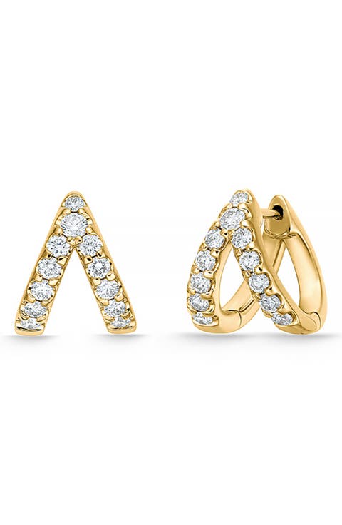 Odessa Diamond Huggie Hoop Earrings