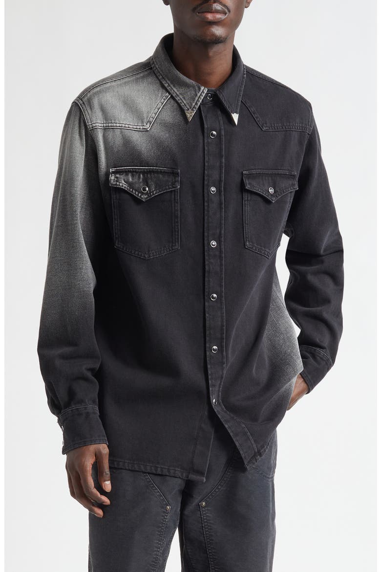 Denim Western Snap-Up Shirt (Men) | Nordstrom