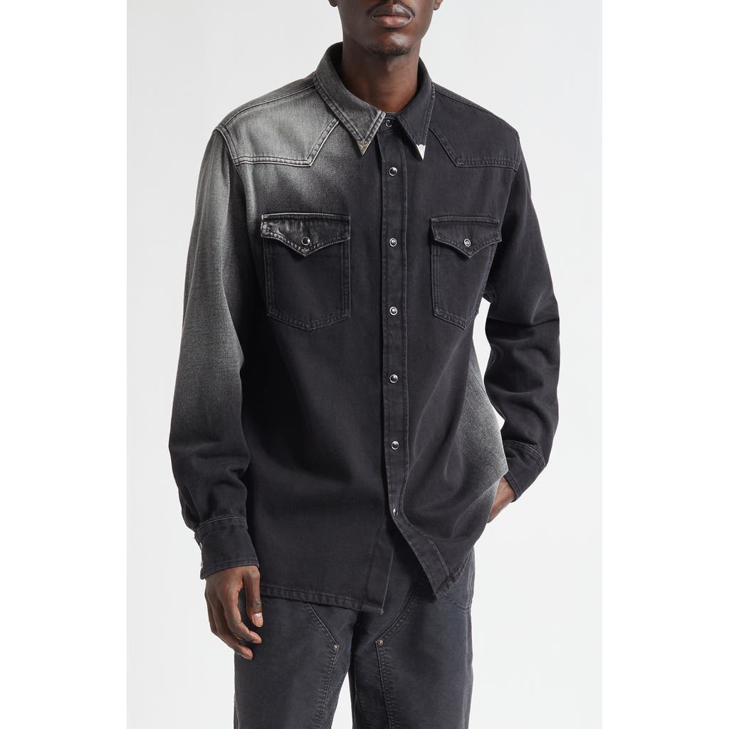 Mm6 Maison Margiela Mm6 By Maison Margiela Washed Denim Overshirt In Black