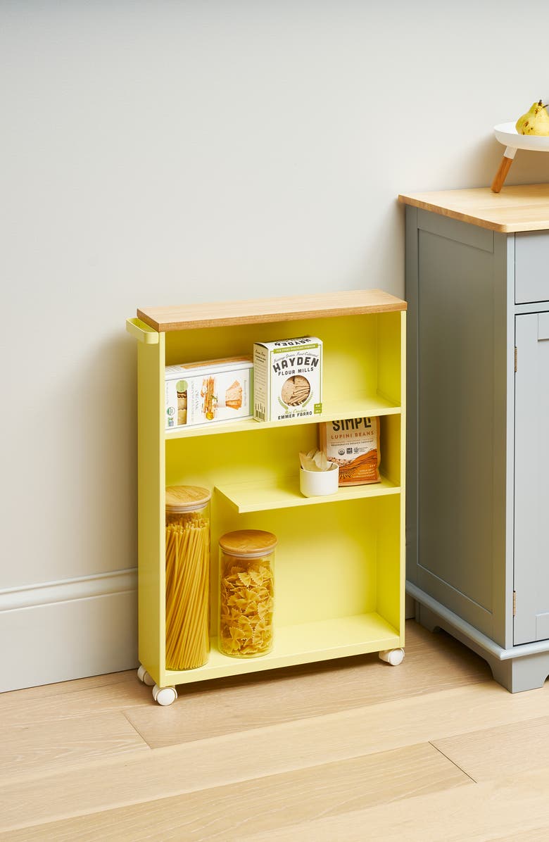 Yamazaki Rolling Storage Cart, Alternate, color, Yellow