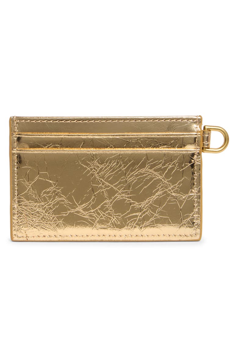 Metallic Leather Card Case, Alternate, color, GOLD