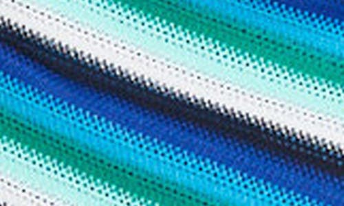Donna Morgan For Maggy Stripe Ruched One-shoulder Knit Midi Dress In Blu Comb 2