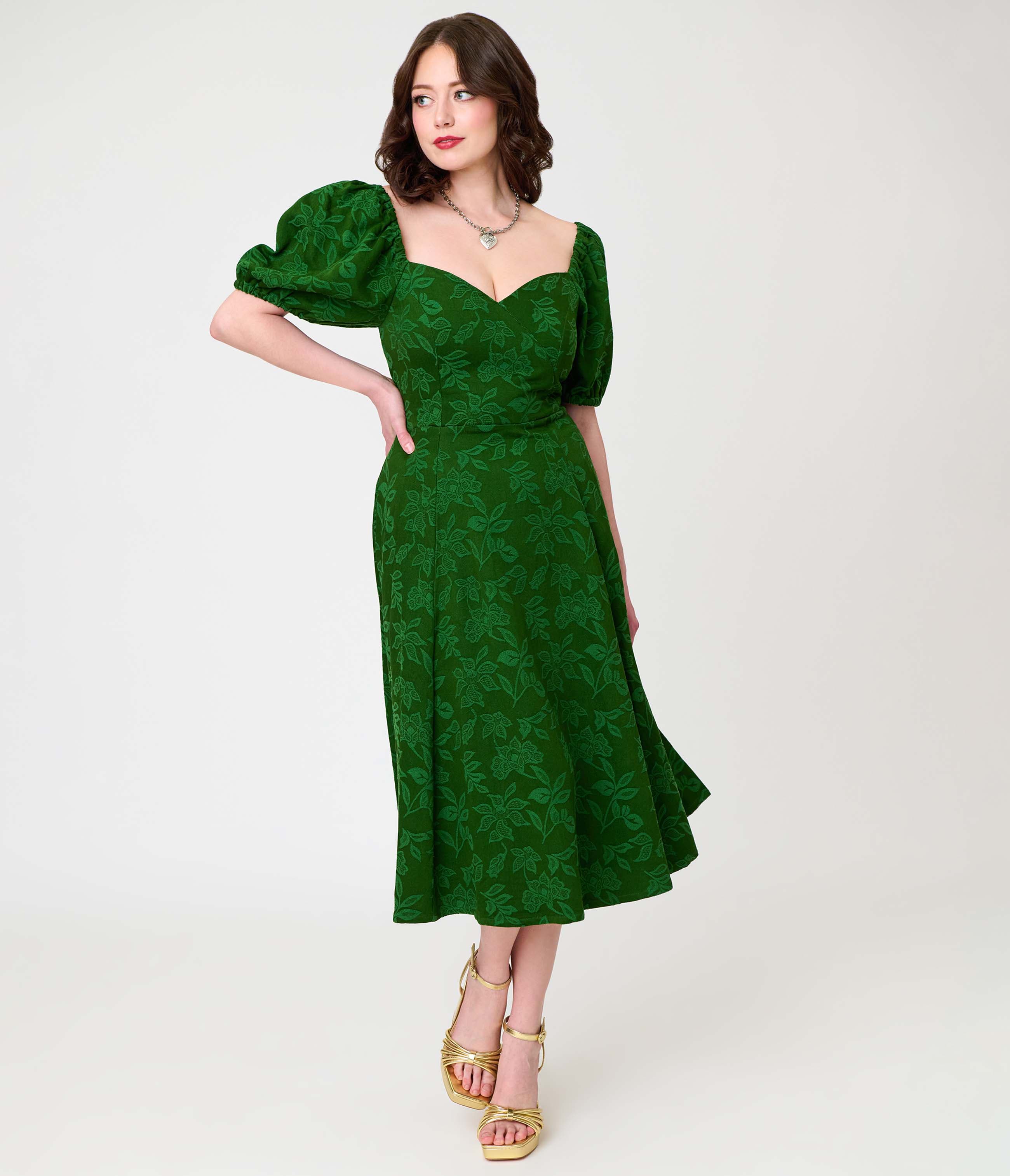 selected Green Floral Print