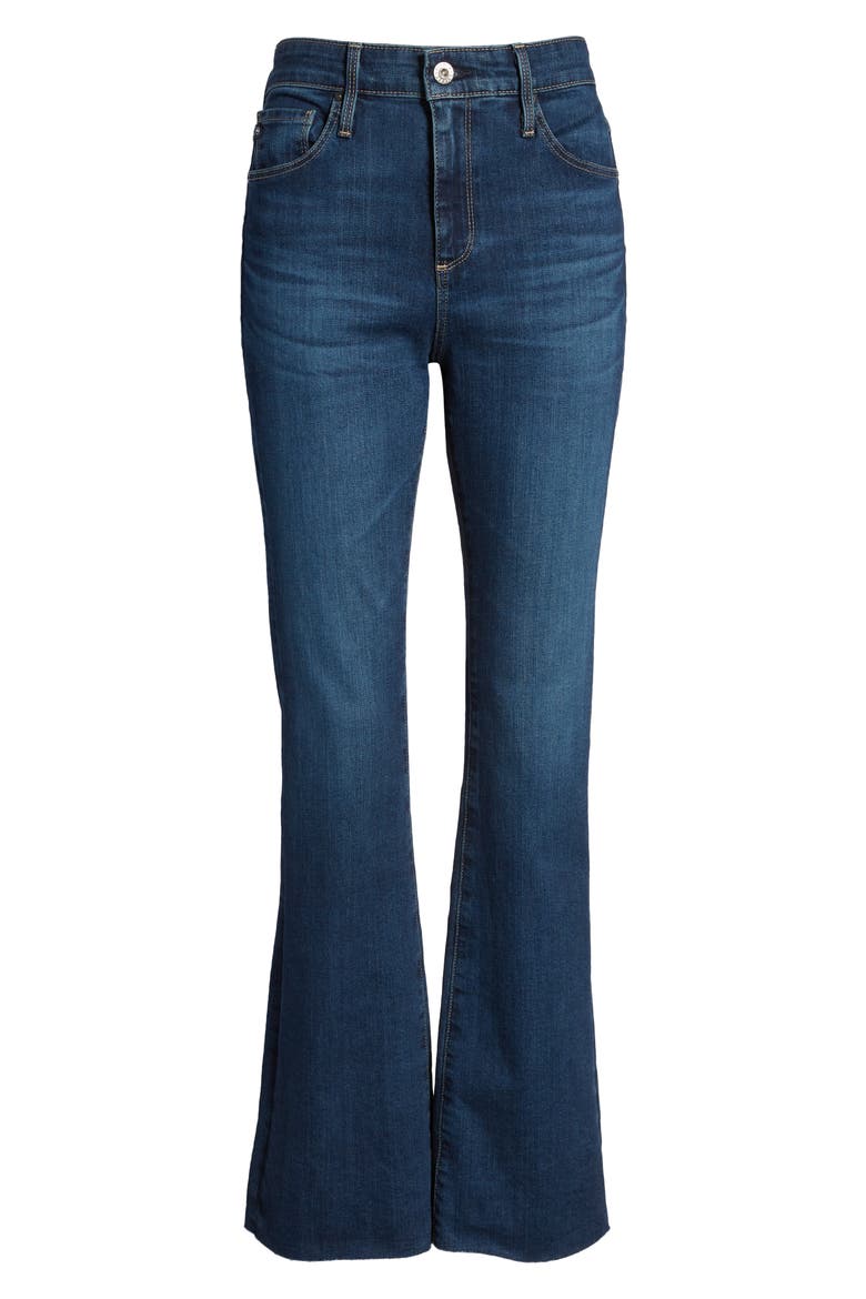 Farrah High Waist Fray Hem Bootcut Jeans, Alternate, color, KINDLING