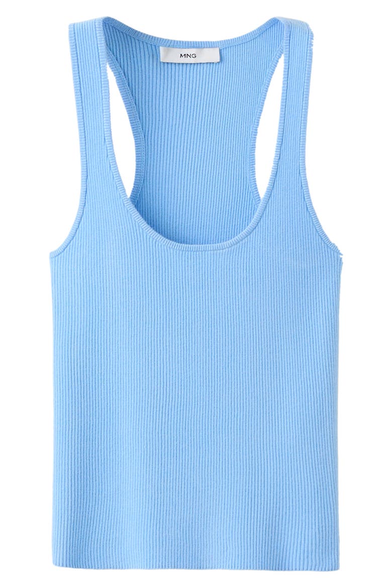 Fitted Ribbed Tank Top, Alternate, color, SKY BLUE