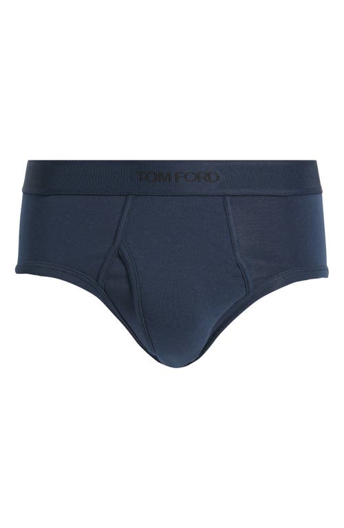 Tom Ford Cotton Stretch Jersey Briefs In Dark Sapphire