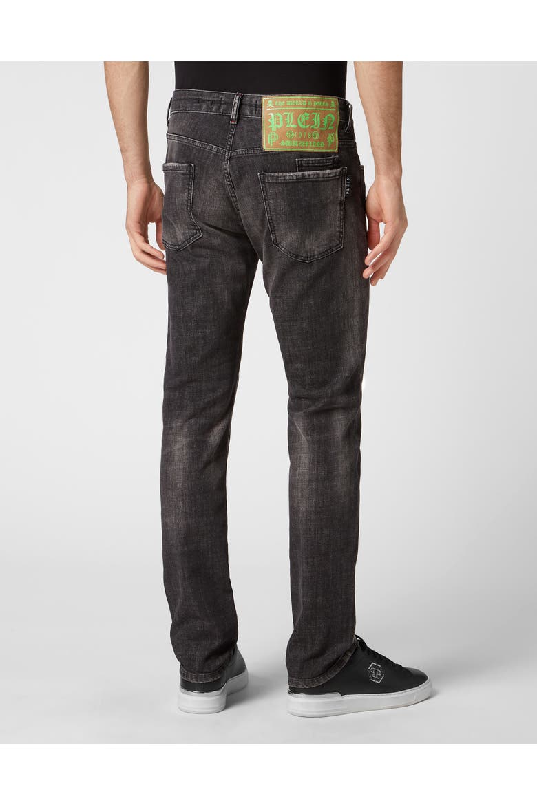 Denim Trousers Super Straight Cut Skull&Amp;Bones Men, Alternate, color, FullMetal