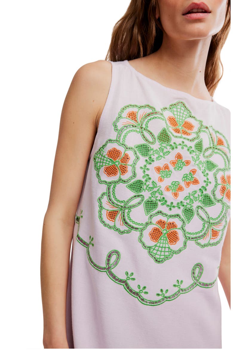 Electric Garden Embroidered Minidress, Alternate, color, PALE ORCHID COMBO