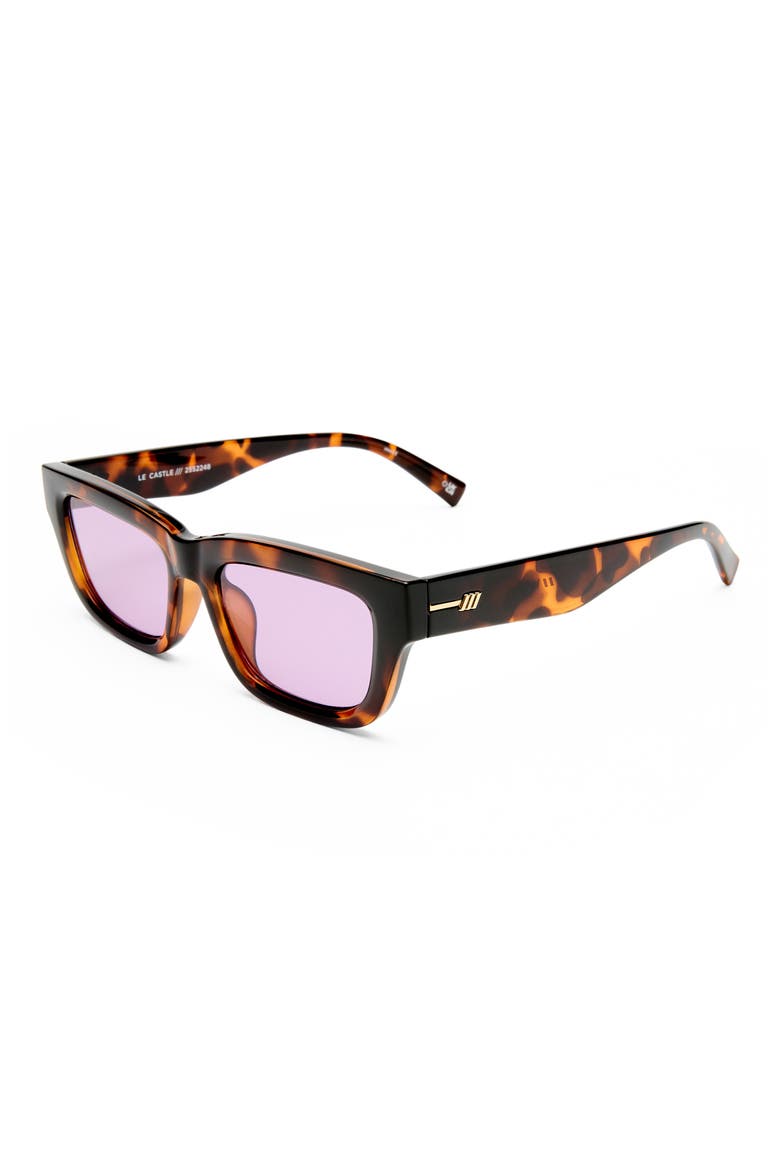 Le Castle 54mm D-Frame Sunglasses, Alternate, color, TORT / VIOLET MONO