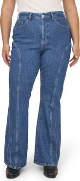 WARP+WEFT MIA Seamed High Waist Flare Jeans