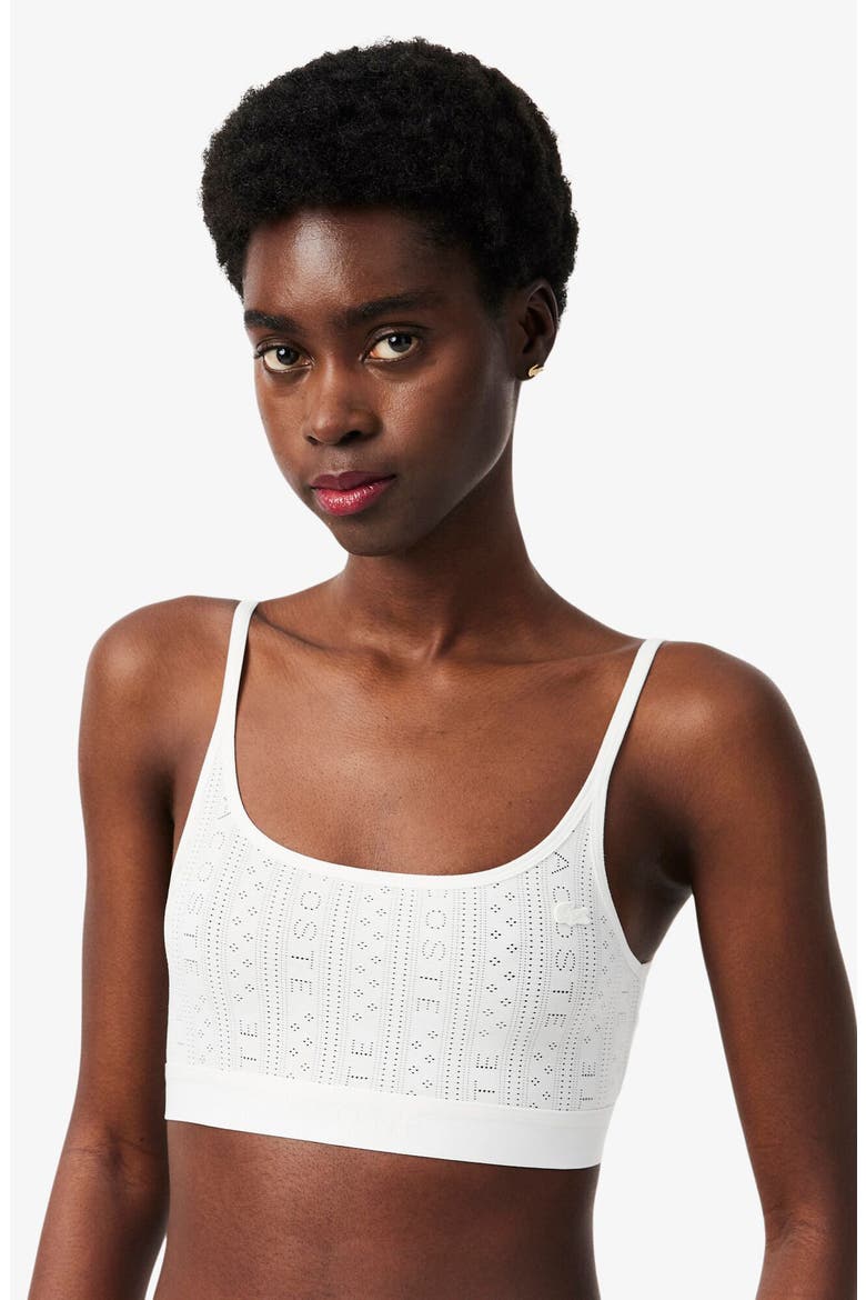 Logo Pointelle Bralette, Alternate, color, 70V - FARINE