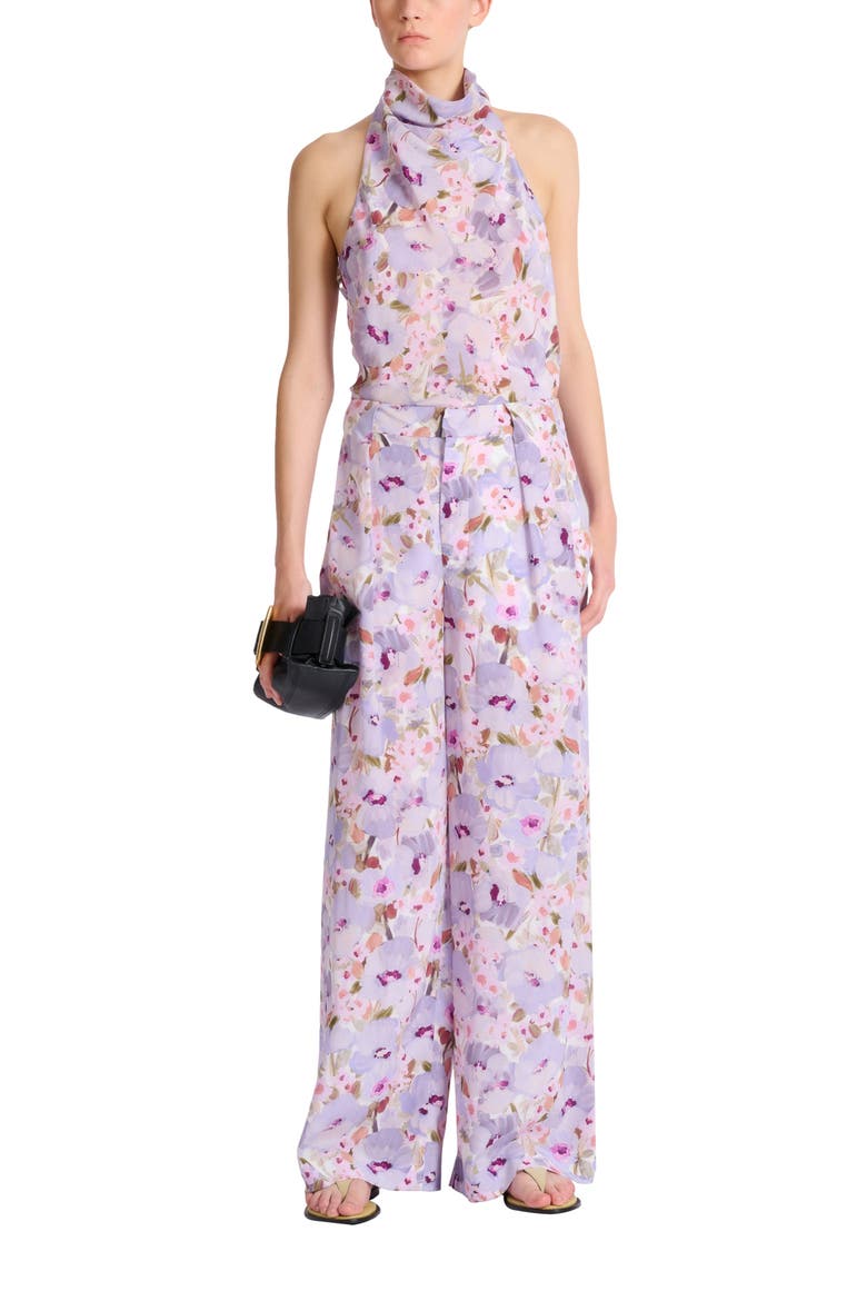 Printed Poppy Flower trousers, Alternate, color, multicolor