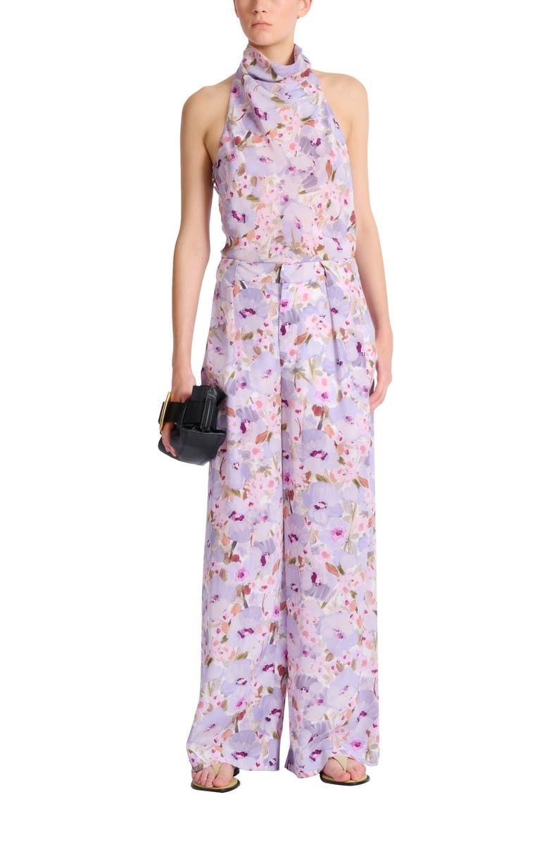 Balmain Printed Poppy Flower trousers, Alternate, color, Multicolor