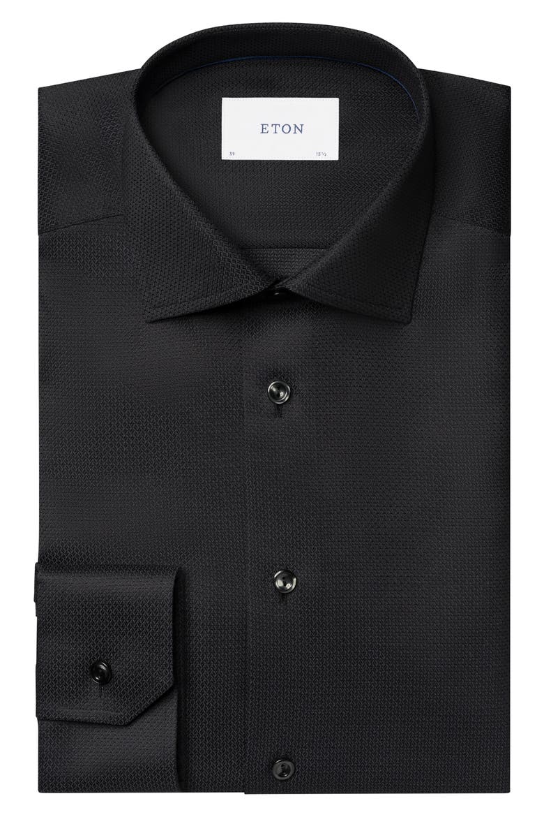 Contemporary Fit Twill Dress Shirt, Alternate, color, BLACK