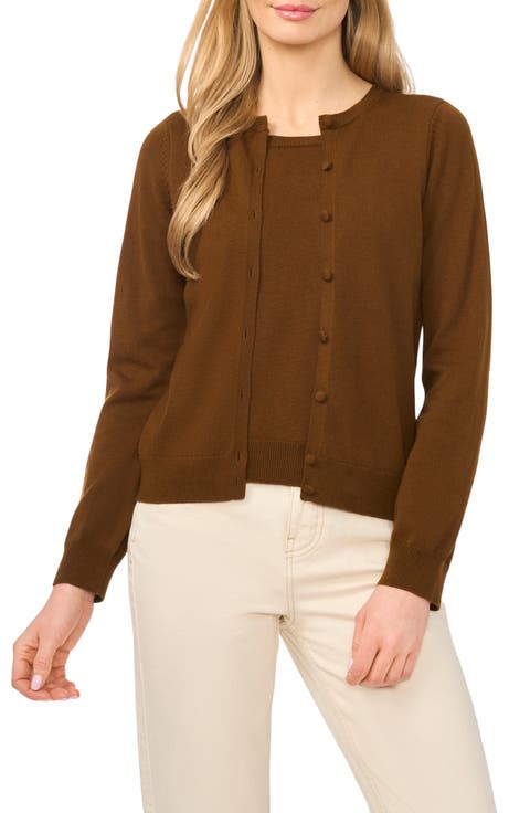 Attached Tank Cardigan Sweater
