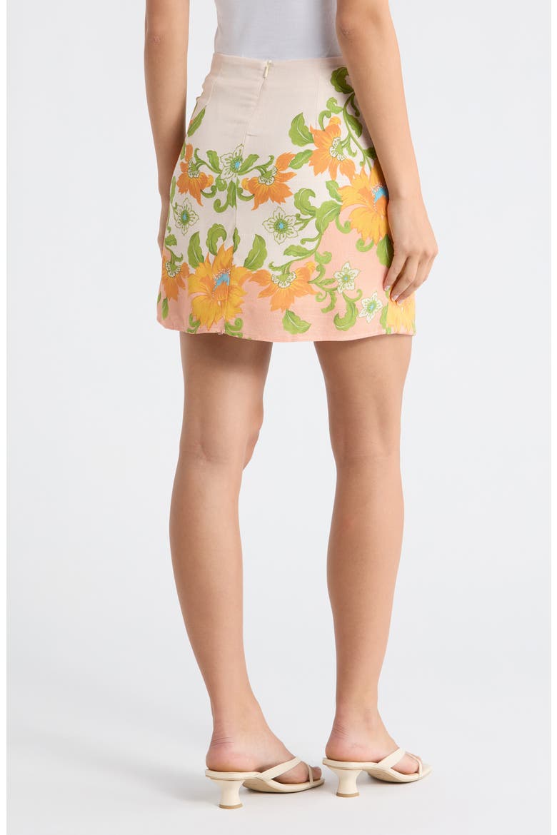 Calypso Faux Wrap Miniskirt, Alternate, color, SPRING FLORAL