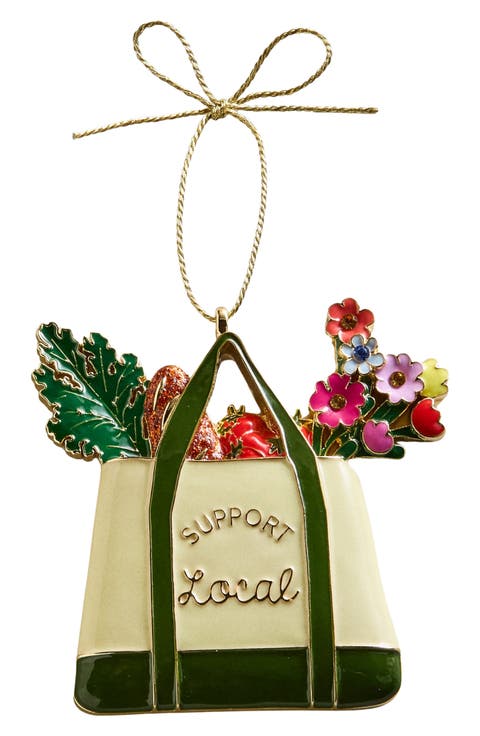 Support Local Tote Bag Ornament