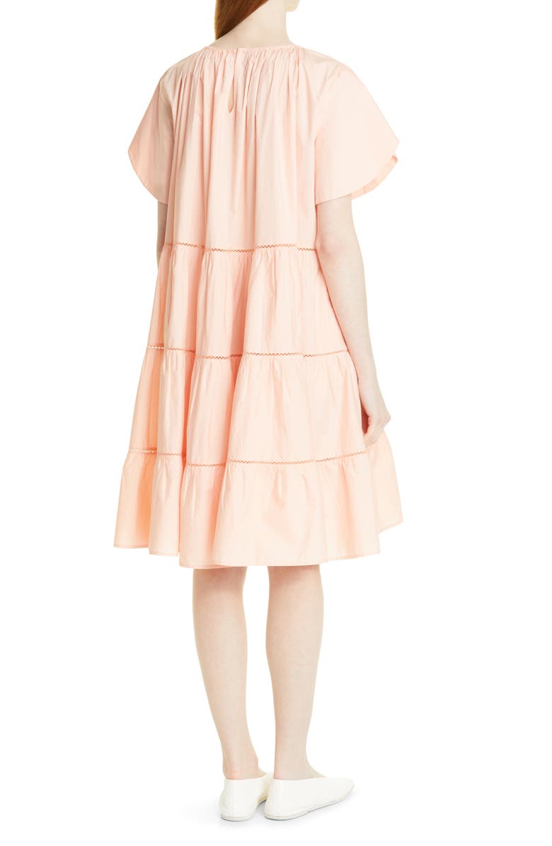 Merlette Allegre Tiered Poplin Dress, Alternate, color, Light Peach