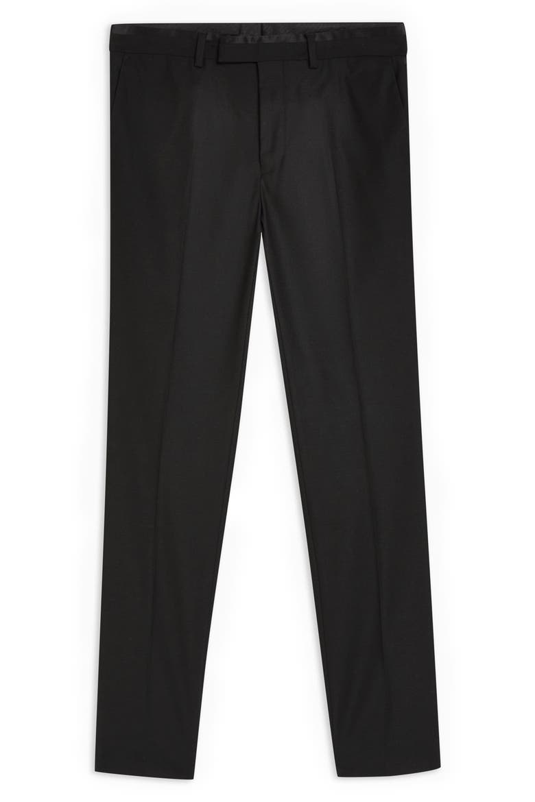 Skinny Fit Tuxedo Trousers, Alternate, color, BLACK