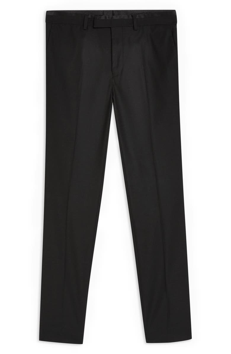Topman Skinny Fit Tuxedo Trousers, Alternate, color, 