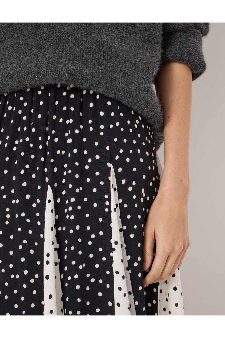 Oti Polka Dot Godet Midi Skirt, Alternate, color, Tiny Polka Dot Mix