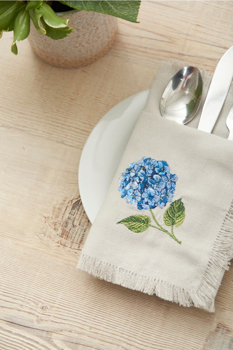 Summer Hydrangea Napkins Set of 4, Alternate, color, Blue