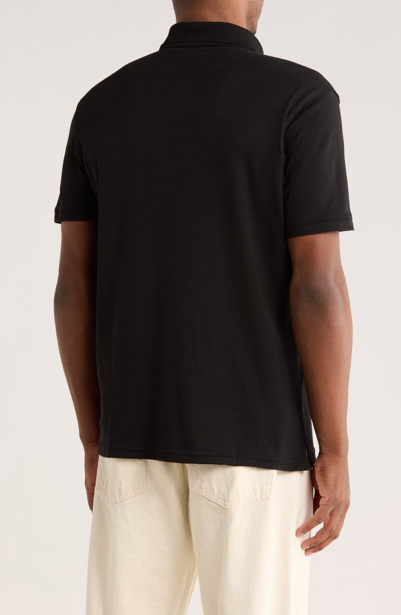 Calvin Klein Liquid Touch Interlock Cotton Polo, Alternate, color, Black