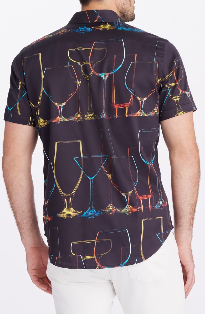 Robert Graham Neon Nights Button-Up Shirt, Alternate, color, Black