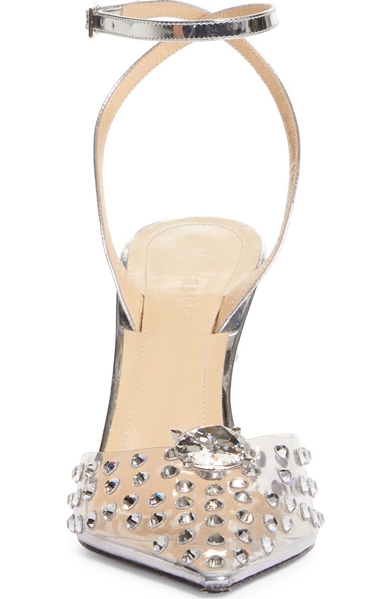 Mach & Mach Crystal Embellished Clear Ankle Strap Pump, Alternate, color,