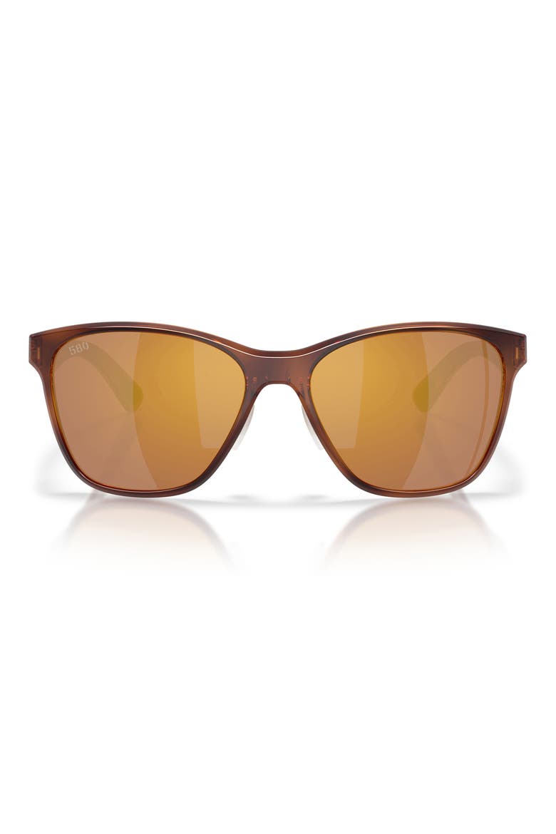 Luna Nueva 57mm Polarized Butterfly Sunglasses, Main, color, TORTOISE / GOLD MIRROR 580P
