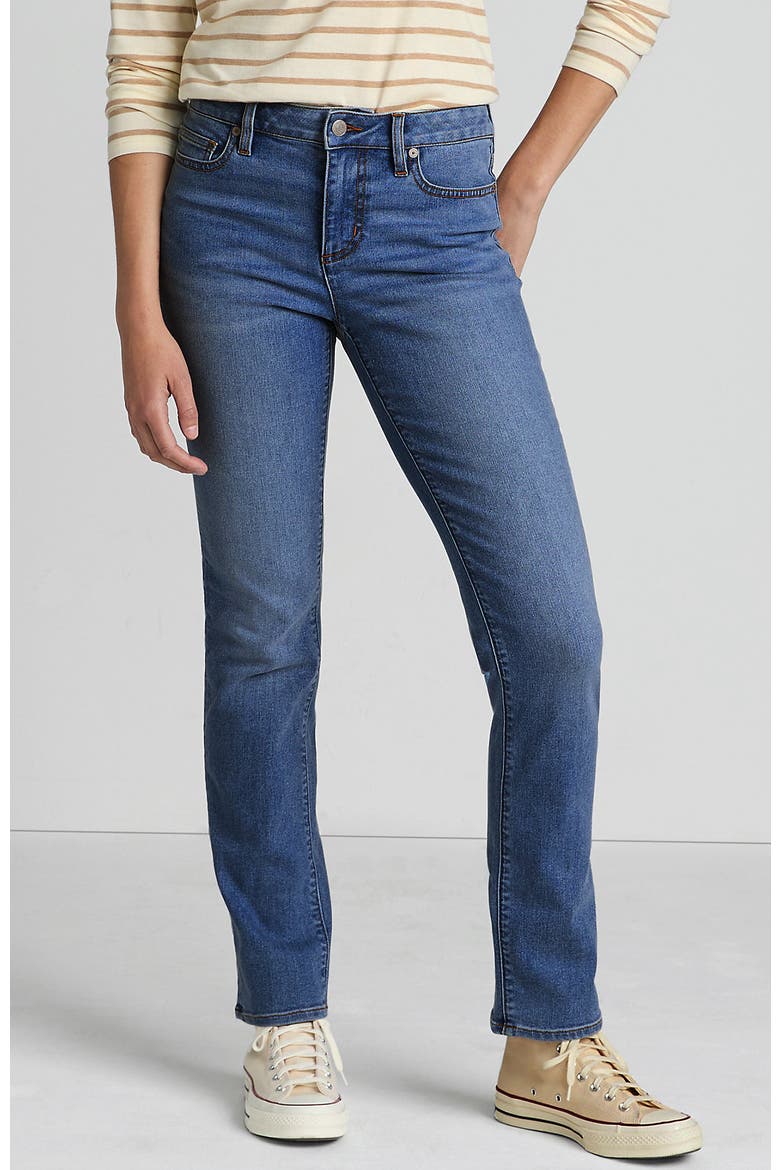 Recover Mid Rise Straight Leg Blue Jeans, Main, color, Beau Blue