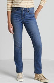 Lands' End Recover Mid Rise Straight Leg Blue Jeans