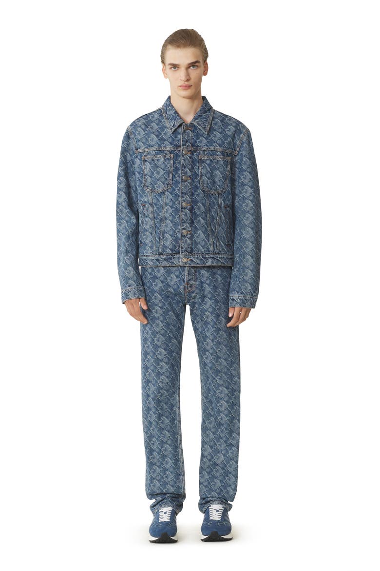 Lunar Year Jacquard Denim Pants, Main, color, Blue