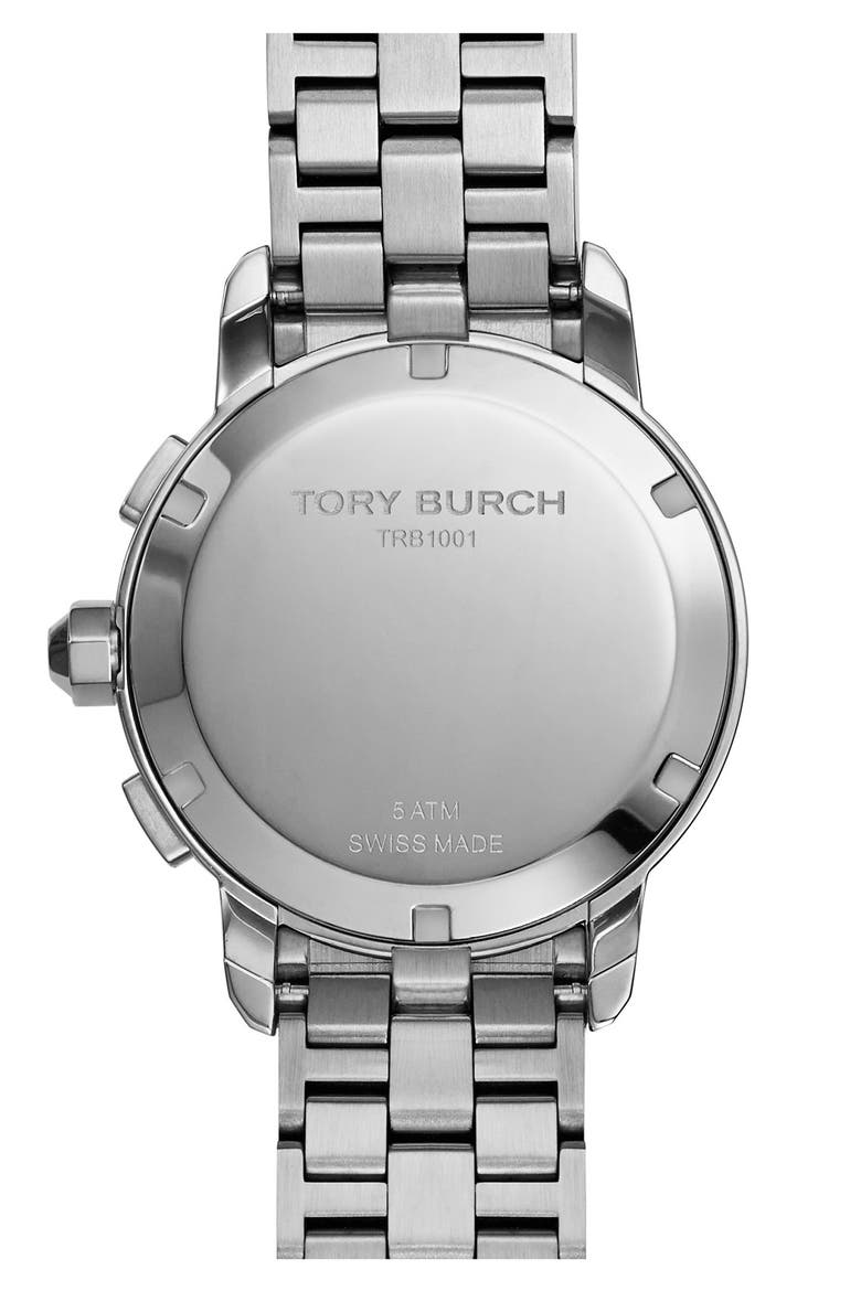 'Tory' Chronograph Bracelet Watch, 37mm, Alternate, color, SILVER