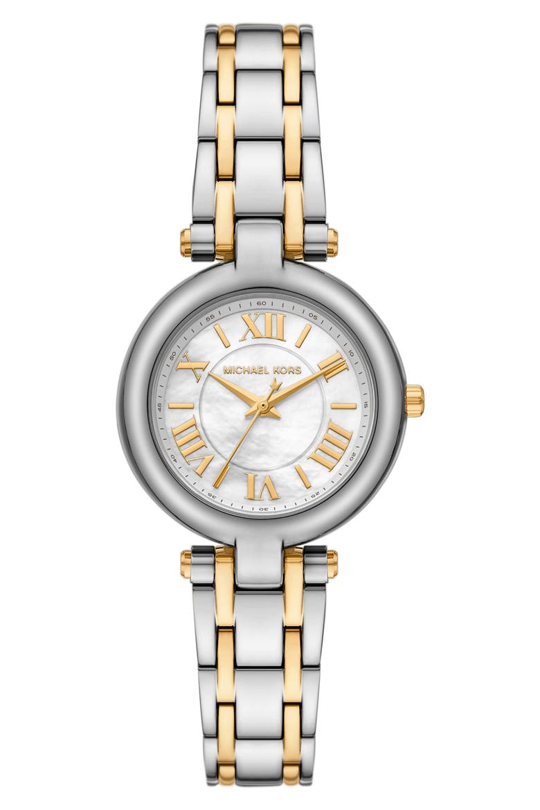 Laney Two-Tone Quartz Bracelet Watch, 30mm, Main, color, GOLD, SILVER