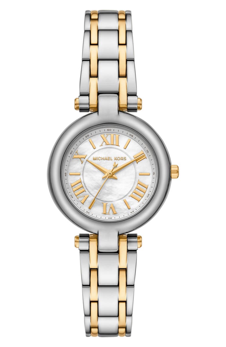 MICHAEL Michael Kors Laney Two-Tone Quartz Bracelet Watch, 30mm, Main, color, Gold, Silver