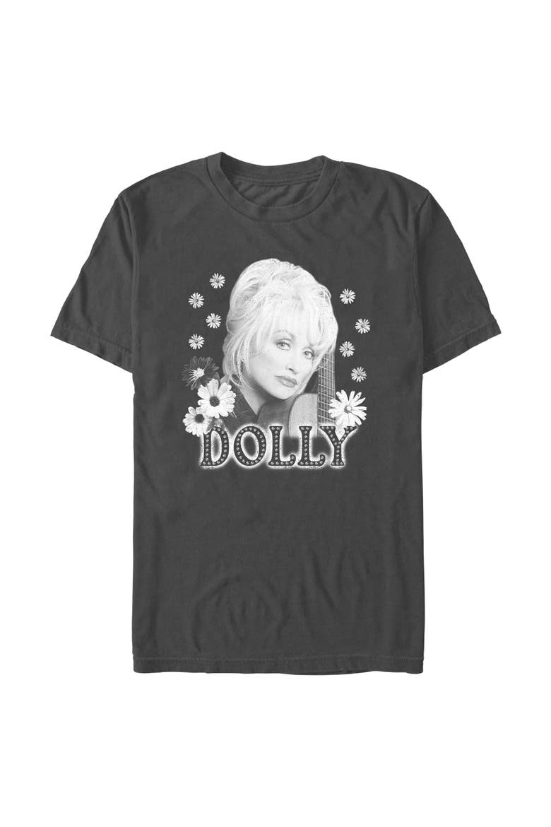 Men's Distressed Daisies Portrait Short Sleeve T-Shirt, Main, color, Charcoal