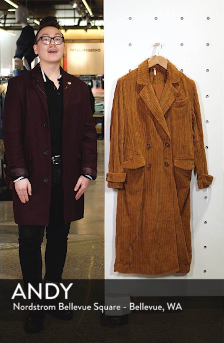 Abbey Road Wide Wale Cotton Corduroy Duster Coat, sales video thumbnail
