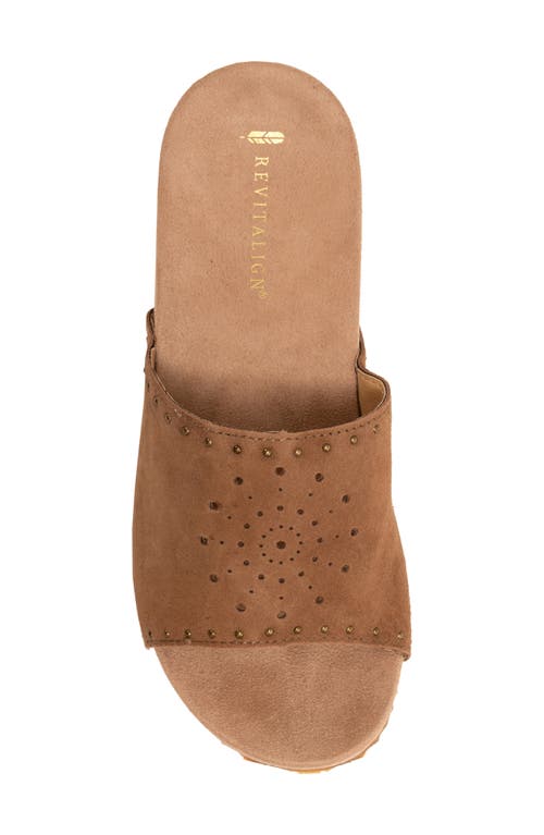 Revitalign Sofia Stud Slide Sandal In Brown